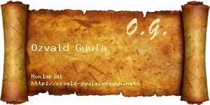 Ozvald Gyula névjegykártya