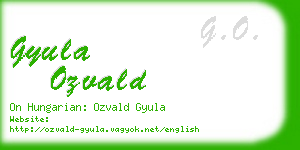 gyula ozvald business card